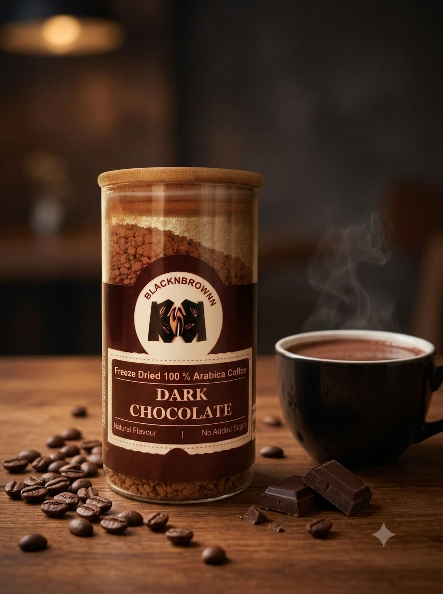 Freeze-dried flavoured coffee jar